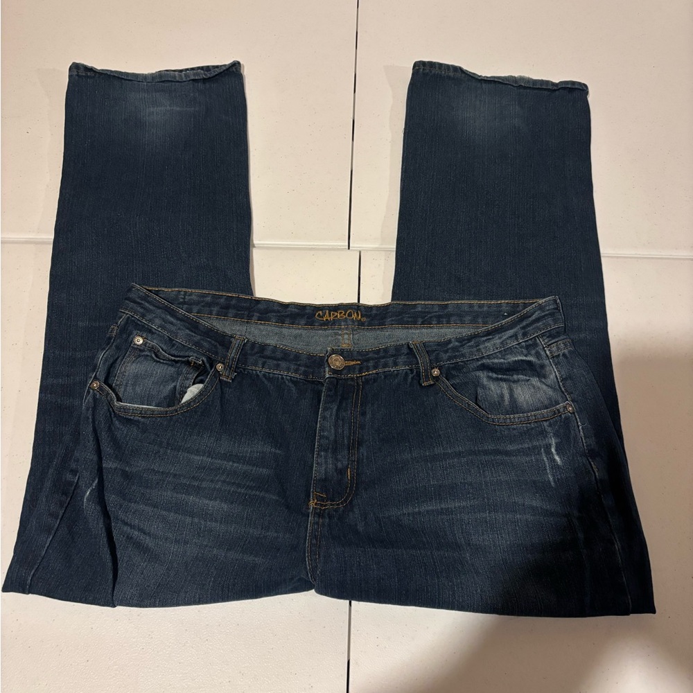 Carbon Men’s Size 38x32 Regular Fit Bootcut Blue Denim Jeans Medium Wash